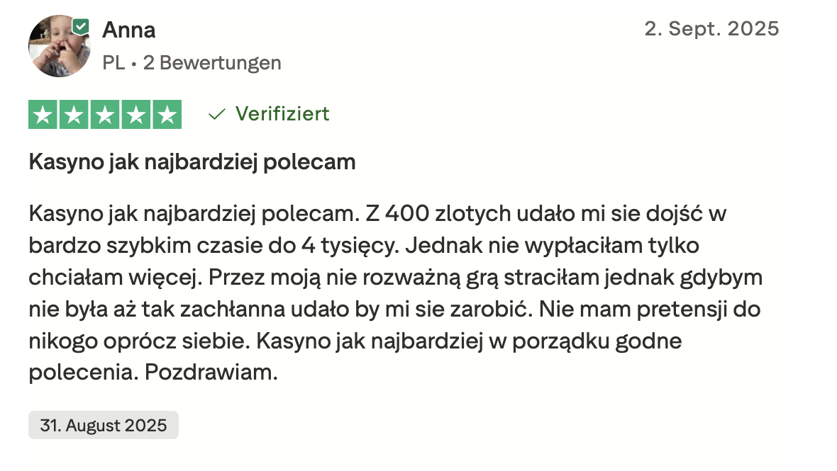God of Coins polnische Spielerin großer Gewinn Trustpilot